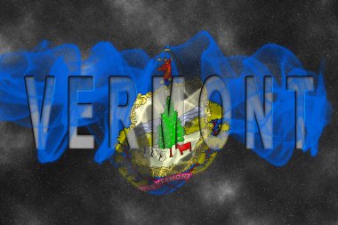 Yıldızlı Arkaplan Duman Efektli Vermont Bayrağı