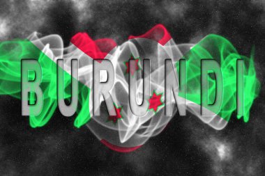 Yıldız Arkaplan Duman Efektli Burundi Bayrağı