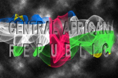 Yıldızlı Arkaplan Duman Efektli Orta Afrika Cumhuriyeti Bayrağı