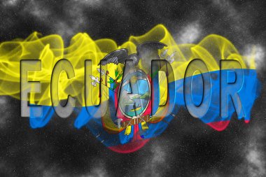 Yıldızlı Arkaplan Duman Efektli Ekvador Bayrağı