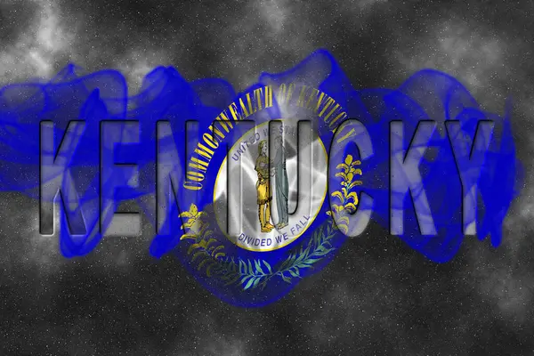 Yıldızlı Arkaplan Duman Efektli Kentucky Bayrağı