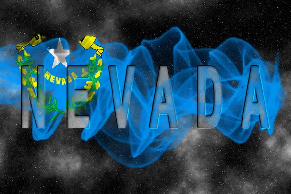 Yıldız Arkaplan Duman Efektli Nevada Bayrağı