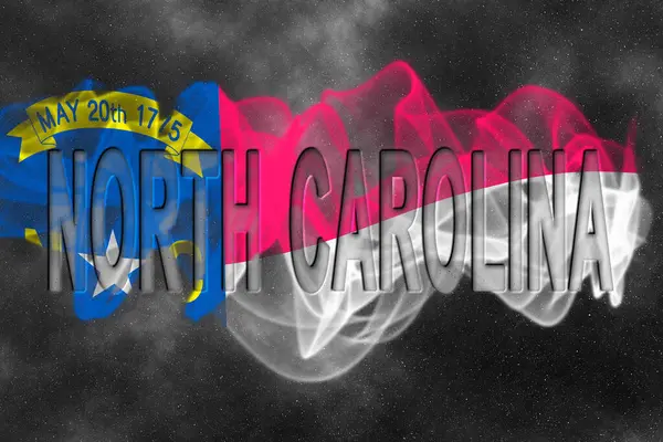 Yıldızlı Arkaplan Duman Efektli Kuzey Carolina Bayrağı