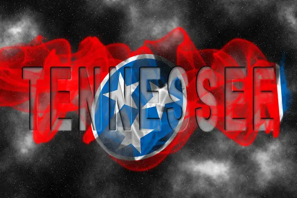 Yıldızlı Arkaplan Duman Efektli Tennessee Bayrağı
