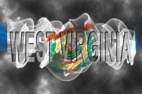 Yıldız Arkaplan Duman Efektli Batı Virginia Bayrağı