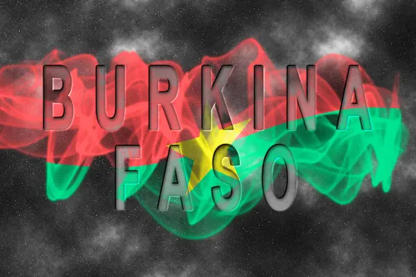 Yıldız Arkaplan Duman Efektli Burkina Faso Bayrağı