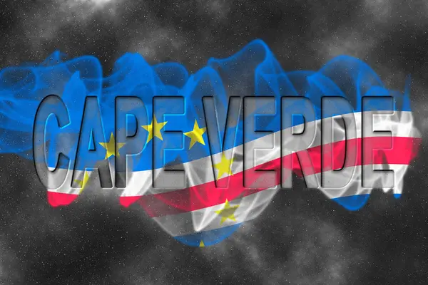 Yıldız Arkaplan Duman Efektli Cape Verde Bayrağı
