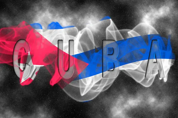 Yıldızlı Arkaplan Duman Efektine sahip Küba Bayrağı