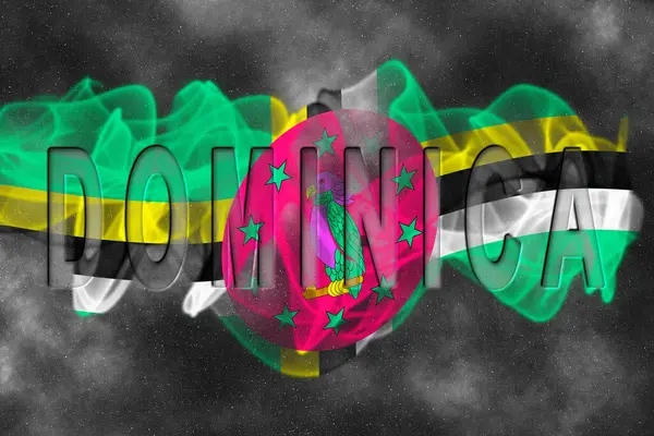 Yıldız Arkaplan Duman Efektli Dominica Bayrağı