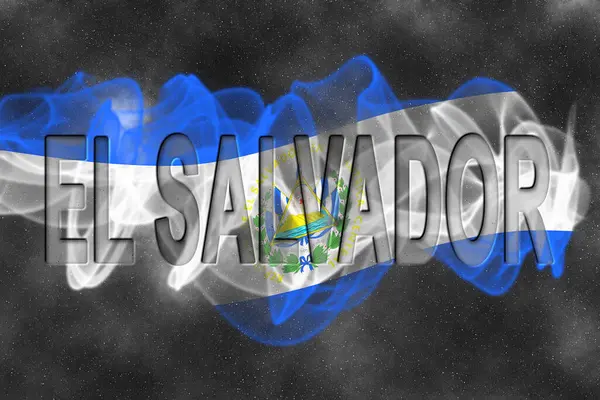 Yıldız Arkaplan Duman Efektli El Salvador Bayrağı