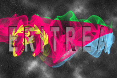 Yıldızlı Arkaplan Duman Efektli Eritre Bayrağı