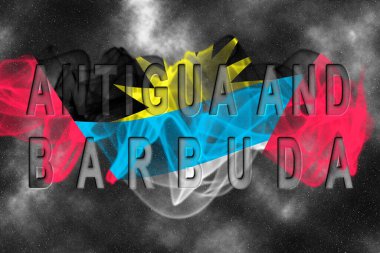 Antigua ve Barbuda Flag Yıldızlı Arka plan Duman Efekti