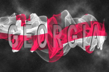 Yıldızlı Arkaplan Duman Efektli Georgia Bayrağı