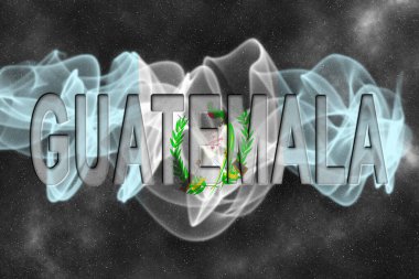Yıldızlı Arkaplan Duman Efektli Guatemala Bayrağı