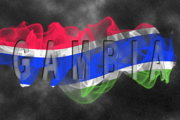 Yıldızlı Arkaplan Duman Efektli Gambiya Bayrağı