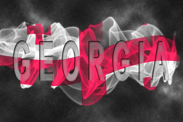 Yıldızlı Arkaplan Duman Efektli Georgia Bayrağı