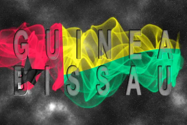Yıldızlı Arkaplan Duman Efektli Gine Bissau Bayrağı