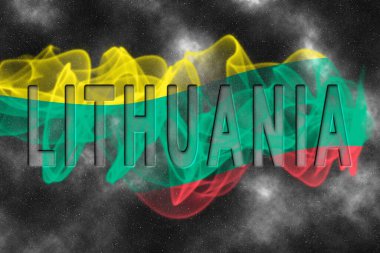 Yıldız Arkaplan Duman Efektli Litvanya Bayrağı