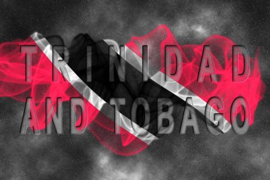 Yıldız Arkaplan Duman Efektli Trinidad ve Tobago Bayrağı