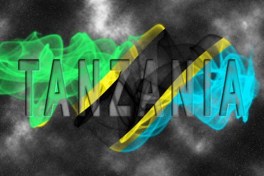 Yıldızlı Arkaplan Duman Efektli Tanzanya Bayrağı