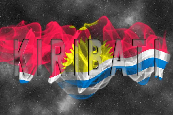 Yıldızlı Arkaplan Duman Efektli Kiribati Bayrağı
