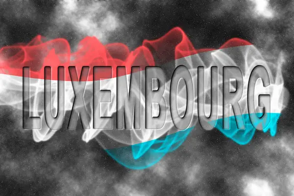 Yıldızlı Arkaplan Duman Efektli Lüksemburg Bayrağı