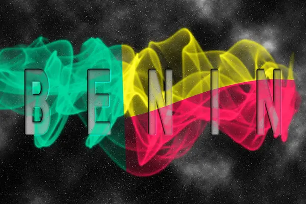 Yıldızlı Arkaplan Duman Efektli Benin Bayrağı