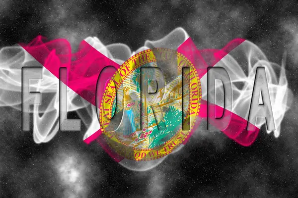 Yıldızlı Arkaplan Duman Efektli Florida Bayrağı