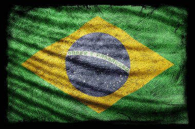 Brezilya bayrağı, grunge doku arka plan