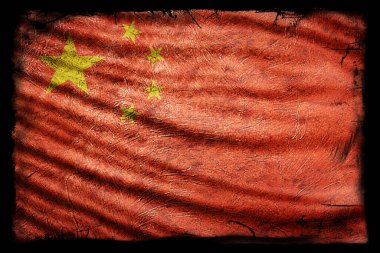 Çin Bayrağı, Grunge Doku Arkaplanı