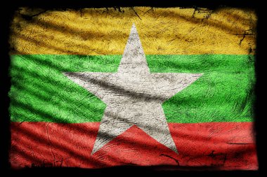 Myanmar Bayrağı, Grunge Doku Arkaplanı