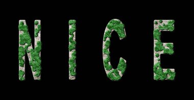 Güzel yeniden ağaçlandırma ve biyofili, Güzel yeşil tipografi