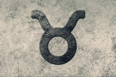 Açık Gri Arkaplanda Boğa Zodiac Siyah Grunge İşareti