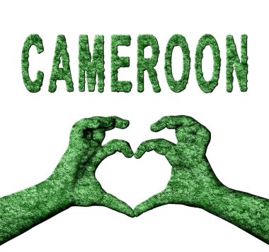 Kamerun Yeşil Yürekli Eller ve Doğa Biçimli Ülke Adı