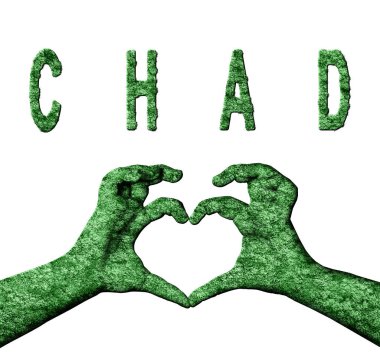 Chad Yeşil Kalp Eller ve Doğa Biçimli Ülke Adı