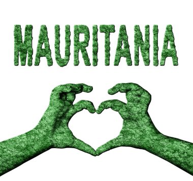 Moritanya Yeşil Kalp Elleri ve Doğa Biçimli Ülke Adı