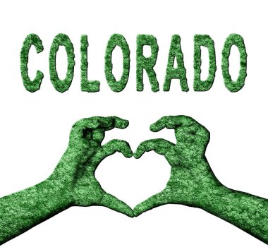Colorado Yeşil Kalp Eller ve Doğa Stili Ülke Adı