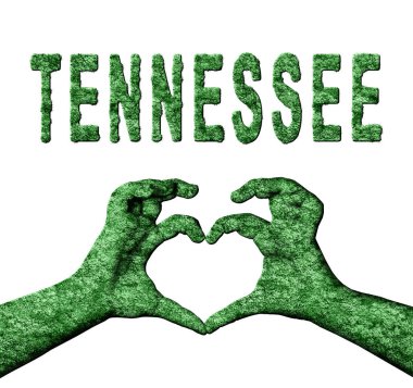 Tennessee Yeşil Kalp Elleri ve Doğa Biçimli Ülke Adı