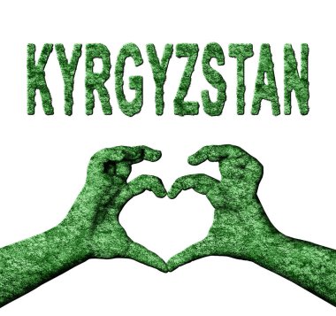 Kırgızistan Yeşil Kalp Elleri ve Doğa Biçimli Ülke Adı