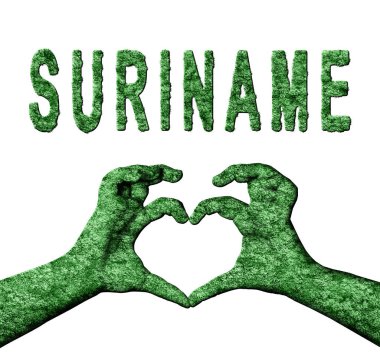 Yeşil Yürek Eller ve Doğa Biçiminde Ülke Adı