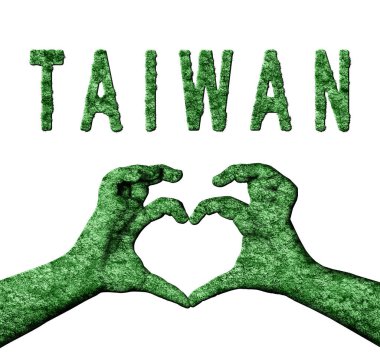 Tayvan Yeşil Kalp Elleri ve Doğa Biçiminde Ülke Adı