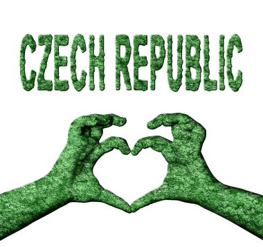 Çek Cumhuriyeti Yeşil Kalp Eller ve Doğa Biçimli Ülke Adı