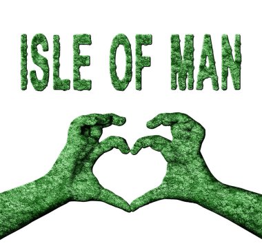 Man Adası Yeşil Yürekli Eller ve Doğa Tarzında Ülke Adı