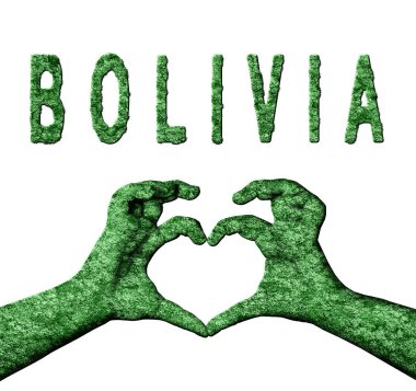 Bolivya Yeşil Kalp Elleri ve Doğa Biçiminde Ülke Adı