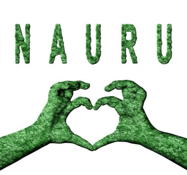 Nauru Yeşil Kalp Eller ve Doğa Biçiminde Ülke Adı
