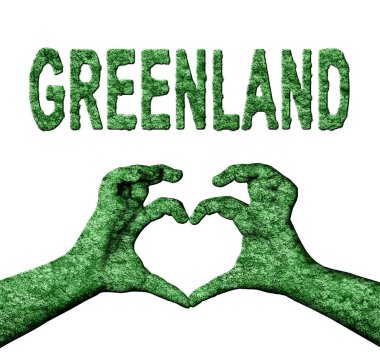 Grönland Yeşil Yürek Eller ve Doğa Tarzında Ülke Adı