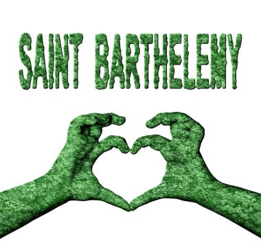 Aziz Barthelemy Yeşil Yürek Eller ve Doğa Biçimli Ülke Adı