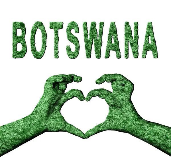 Botswana Yeşil Kalp Elleri ve Doğa Biçiminde Ülke Adı