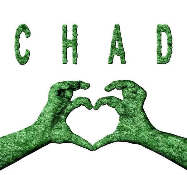 Chad Yeşil Kalp Eller ve Doğa Biçimli Ülke Adı