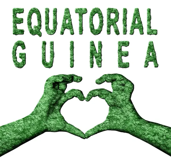 Ekvator Ginesi Yeşil Kalp Elleri ve Doğa Biçiminde Ülke Adı